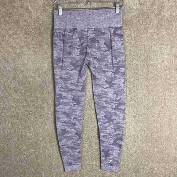 Gymshark Leggings Womens Small Lavender Camo Seamless High-Rise Workout Gym - Picture 8 of 11